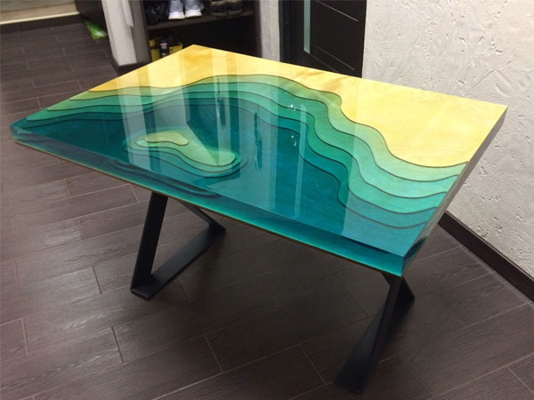 环氧树脂桌子-实木(mù)大板桌工(gōng)艺品